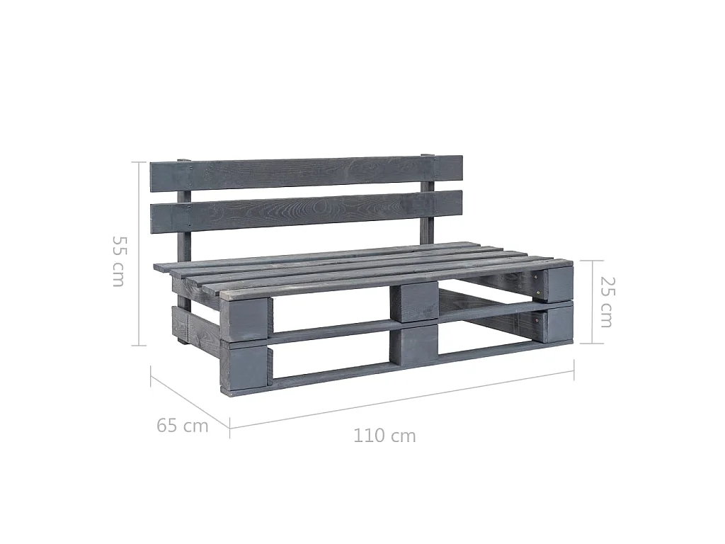 Banc palette de jardin Bois Gris