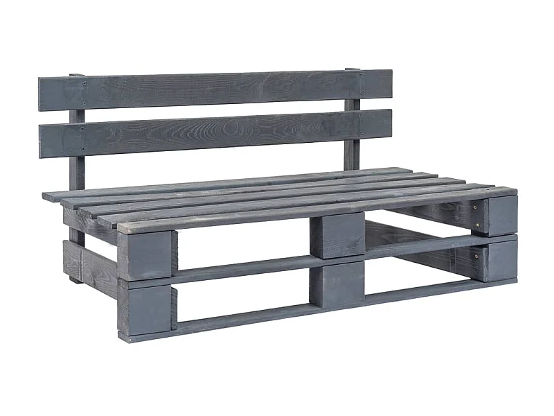 Banc palette de jardin Bois Gris