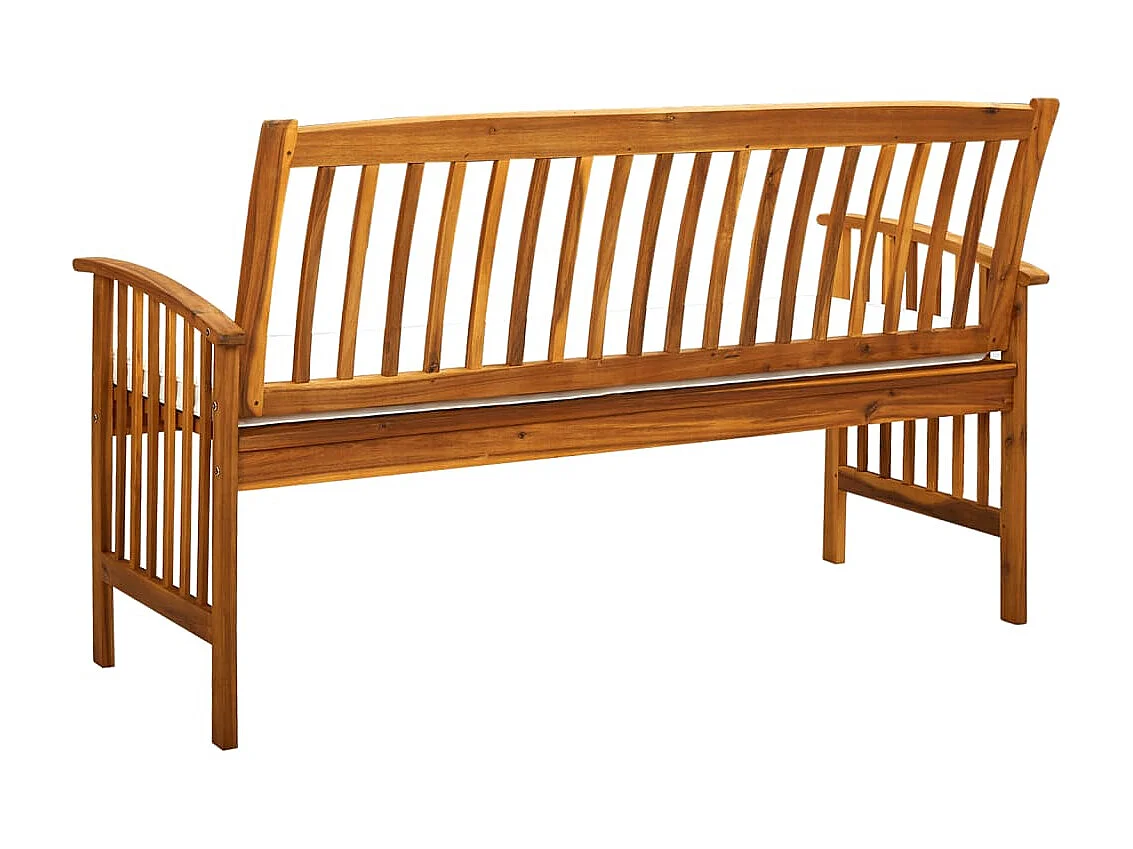 Banc de jardin avec coussin 147cm Bois d'acacia massif