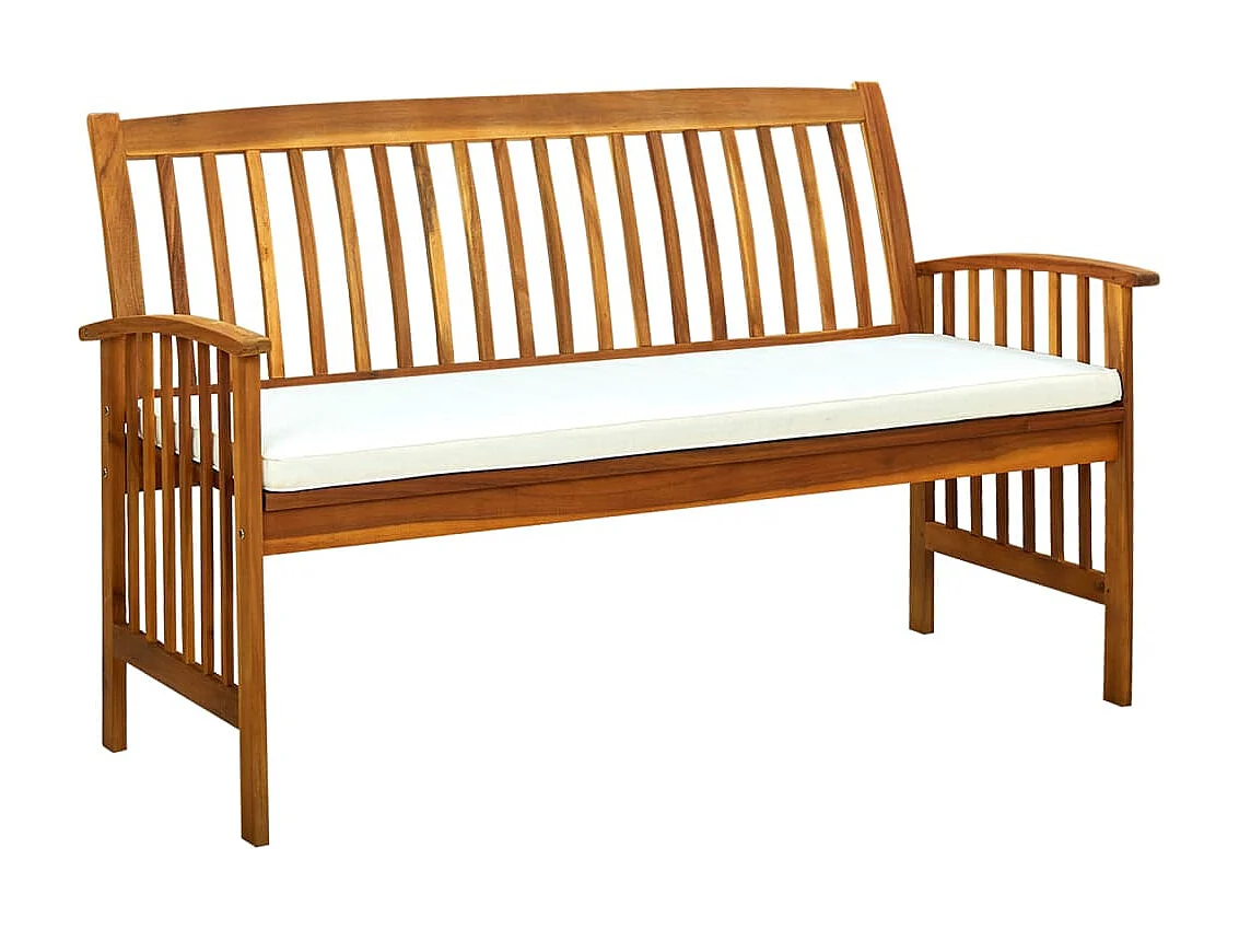 Banc de jardin avec coussin 147cm Bois d'acacia massif