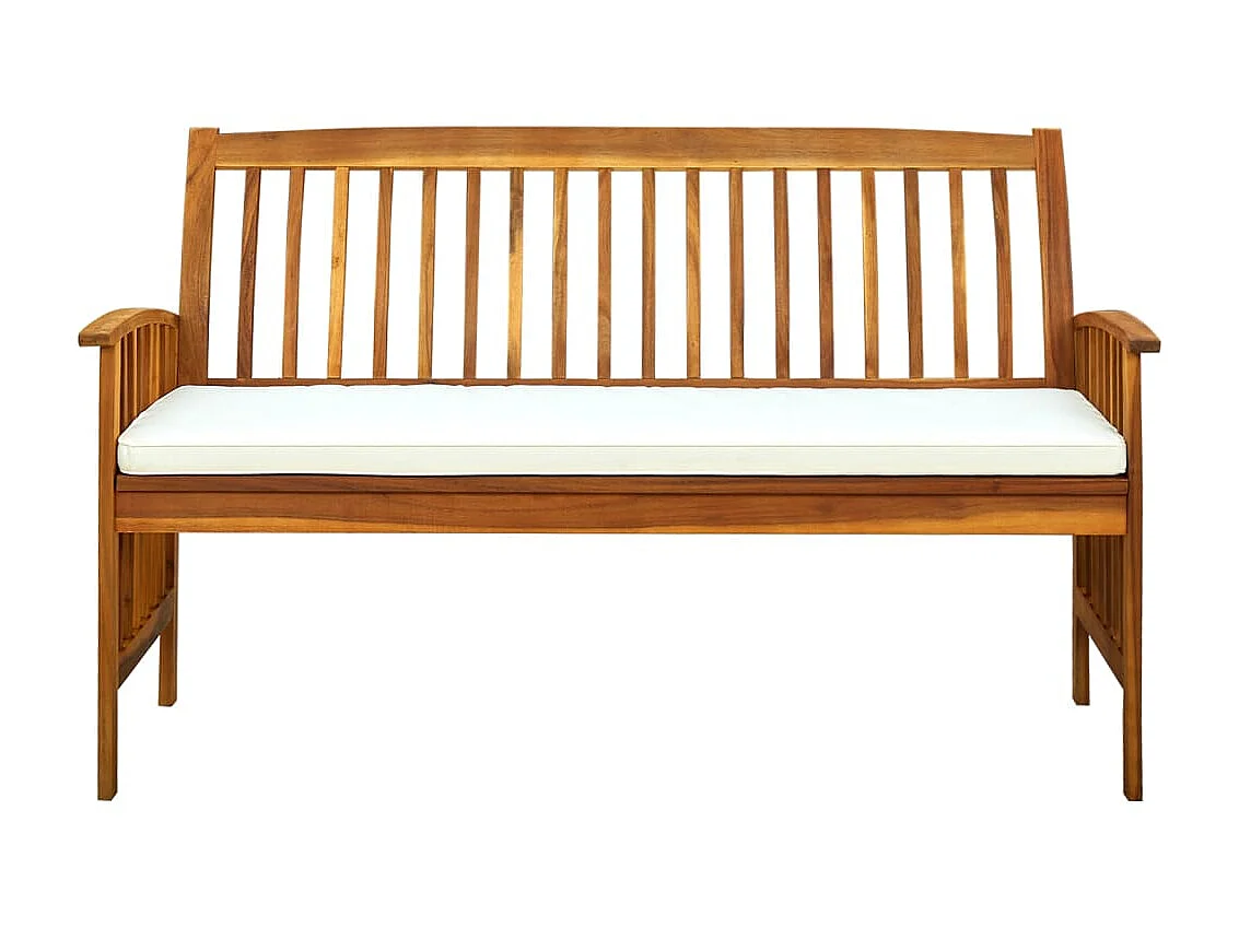 Banc de jardin avec coussin 147cm Bois d'acacia massif