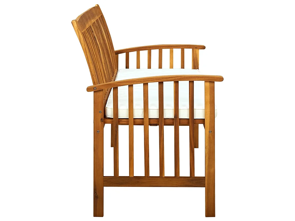 Banc de jardin avec coussin 147cm Bois d'acacia massif