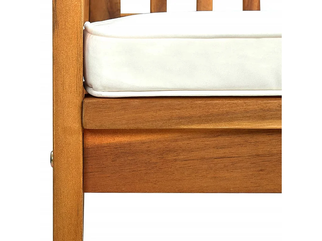 Banc de jardin avec coussin 147cm Bois d'acacia massif