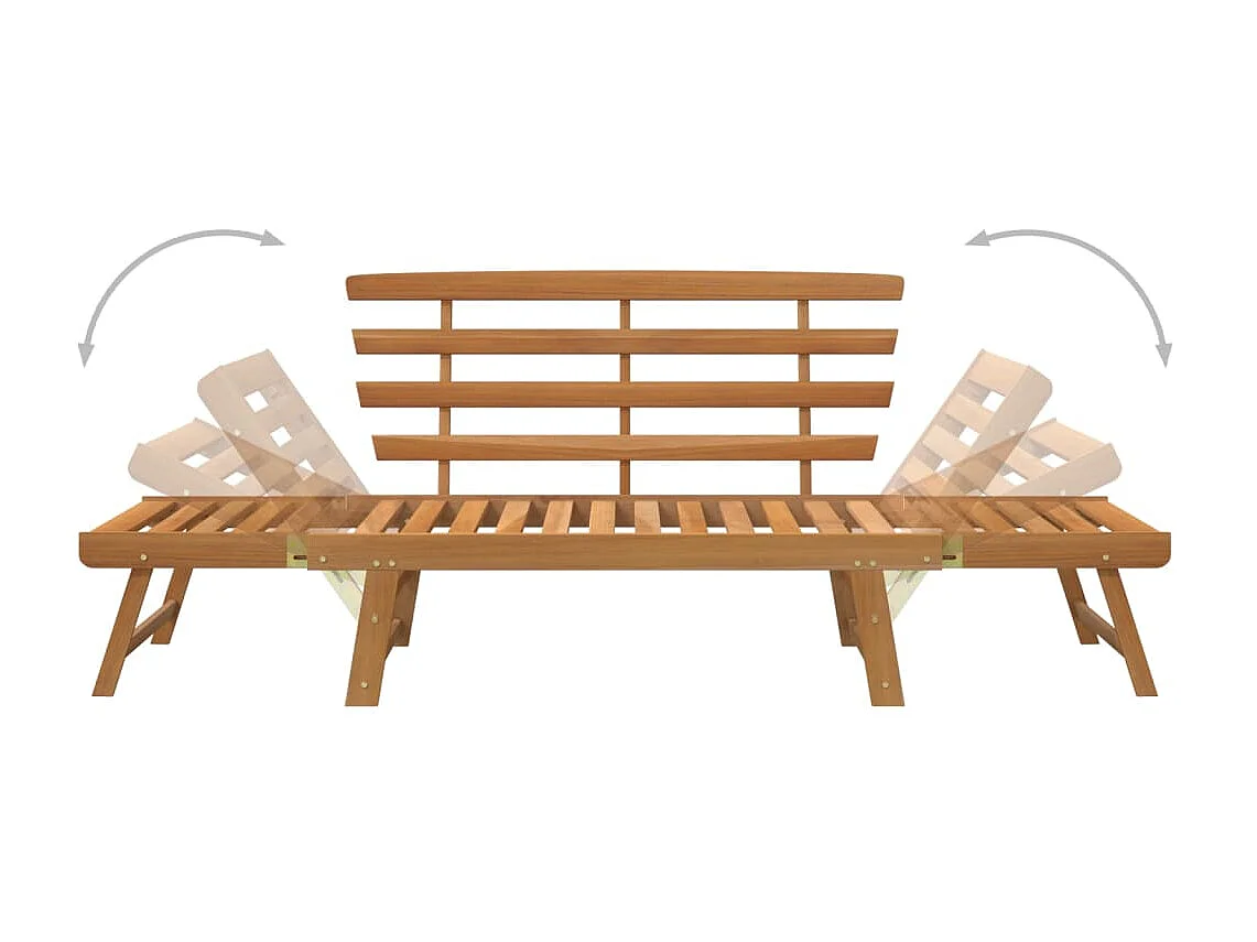Banc de jardin 2-en-1 190cm Bois solide d'acacia