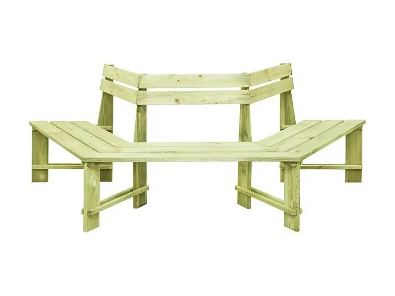 Banc de tour d'arbre pin massif imprégné vert Vralee 208cm