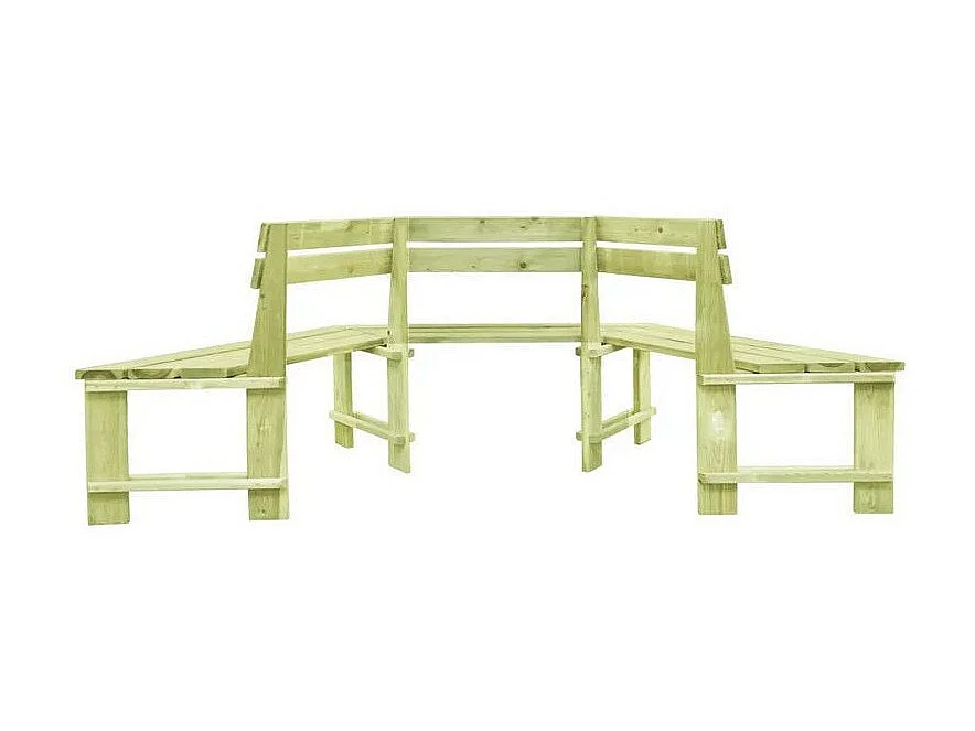 Banc de tour d'arbre pin massif imprégné vert Vralee 208cm