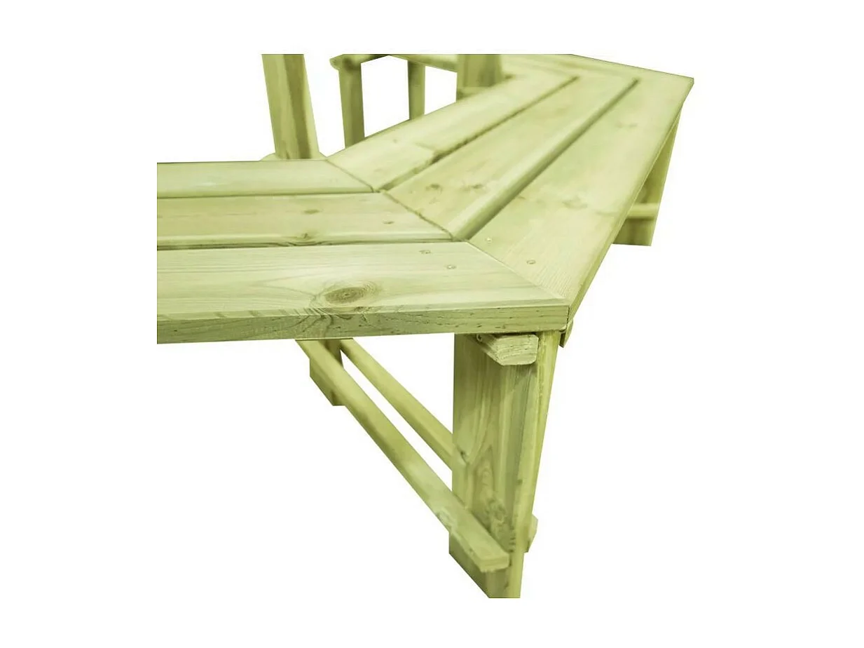 Banc de tour d'arbre pin massif imprégné vert Vralee 208cm