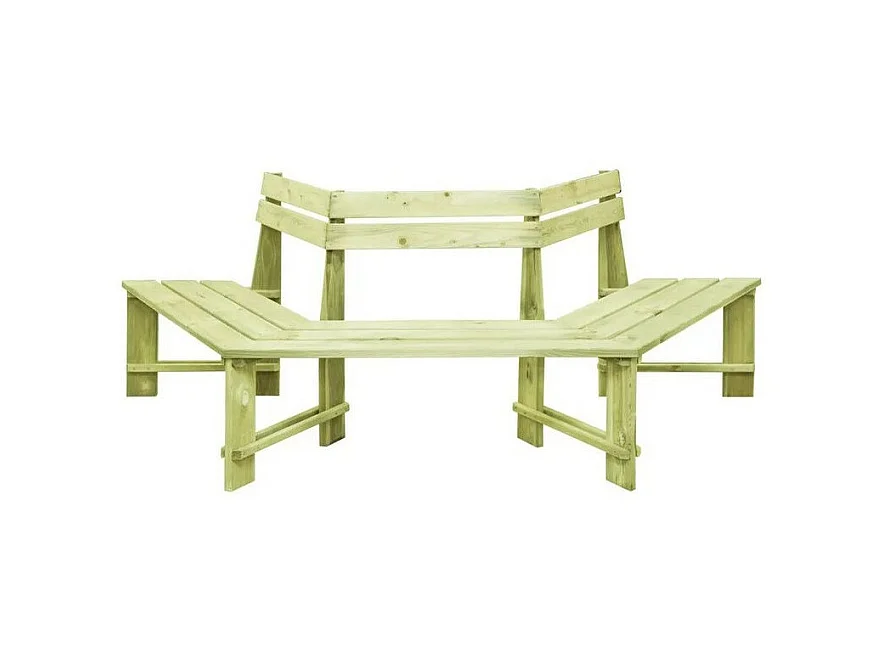 Banc de tour d'arbre pin massif imprégné vert Vralee 208cm