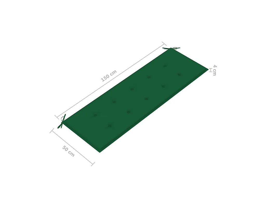 Banc de jardin empilable et coussin 159cm Bois de teck massif 17