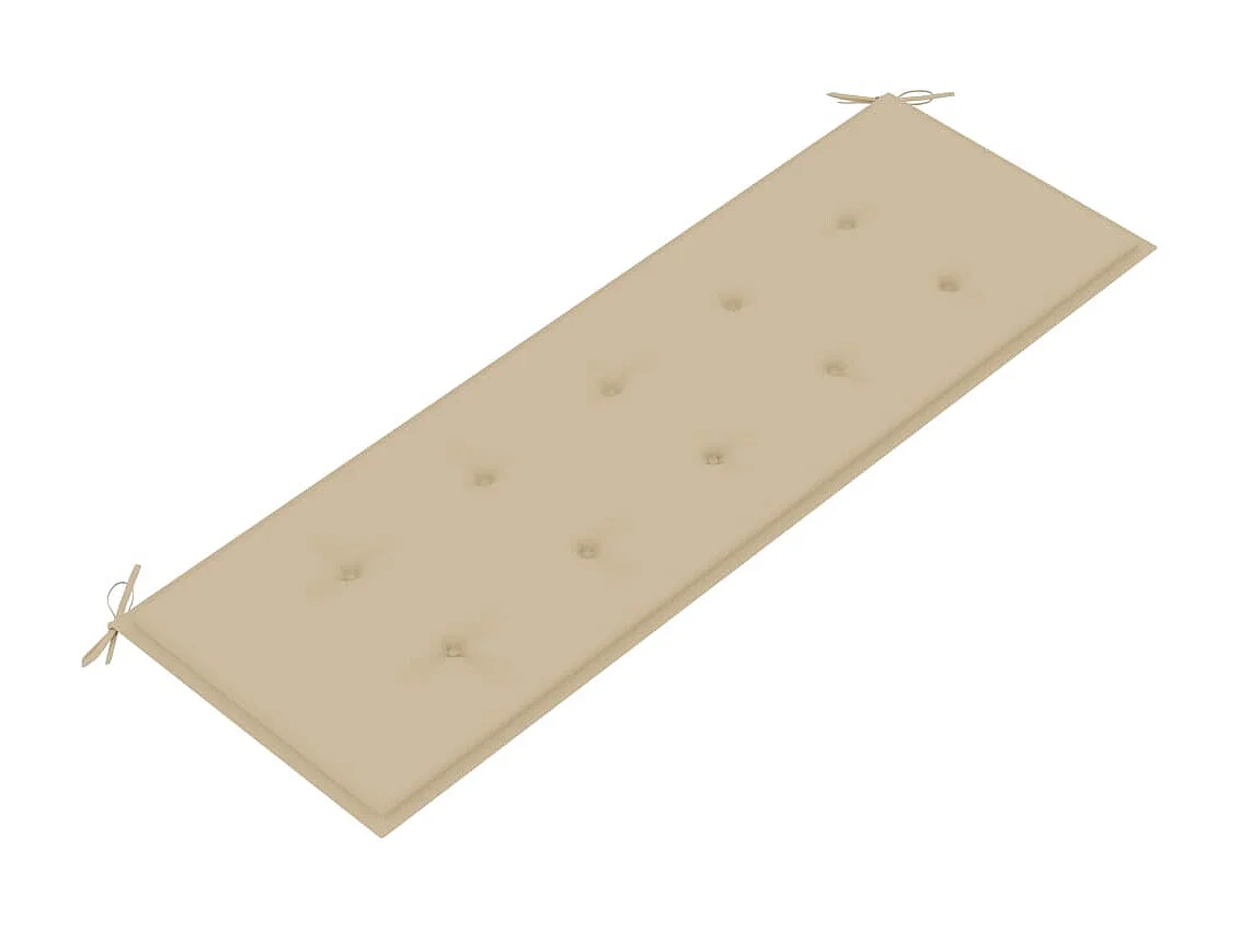 Banc de jardin empilable et coussin 159cm Bois de teck massif 15