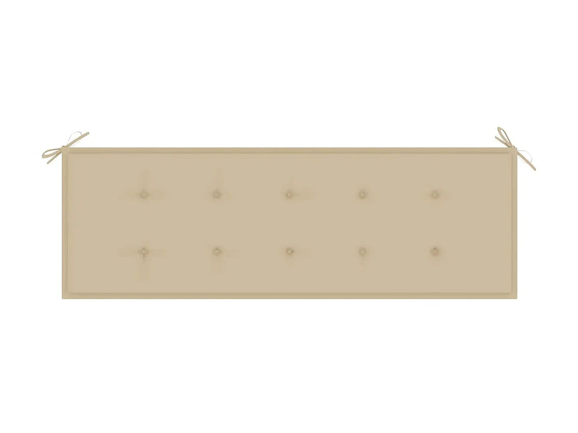 Banc de jardin empilable et coussin 159cm Bois de teck massif 15