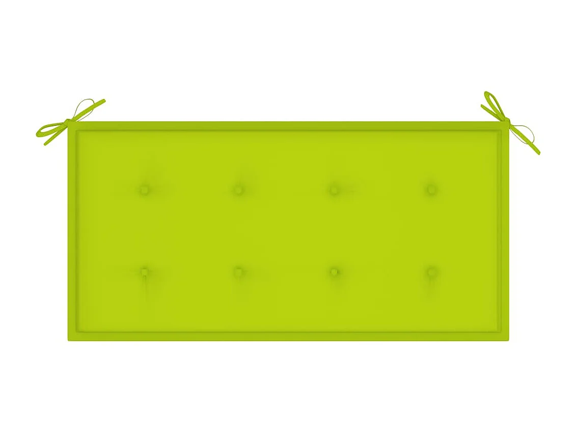 Banc de jardin avec coussin vert vif 112cm Bois de teck massif