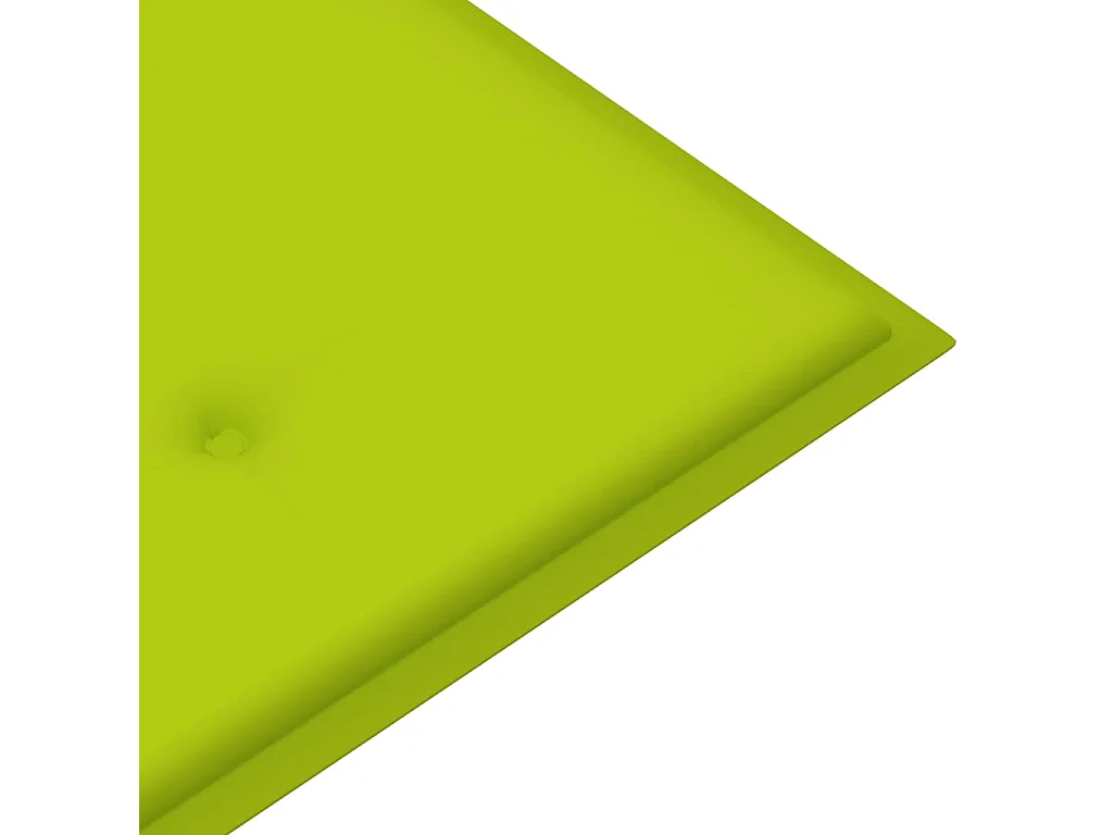 Banc de jardin avec coussin vert vif 112cm Bois de teck massif
