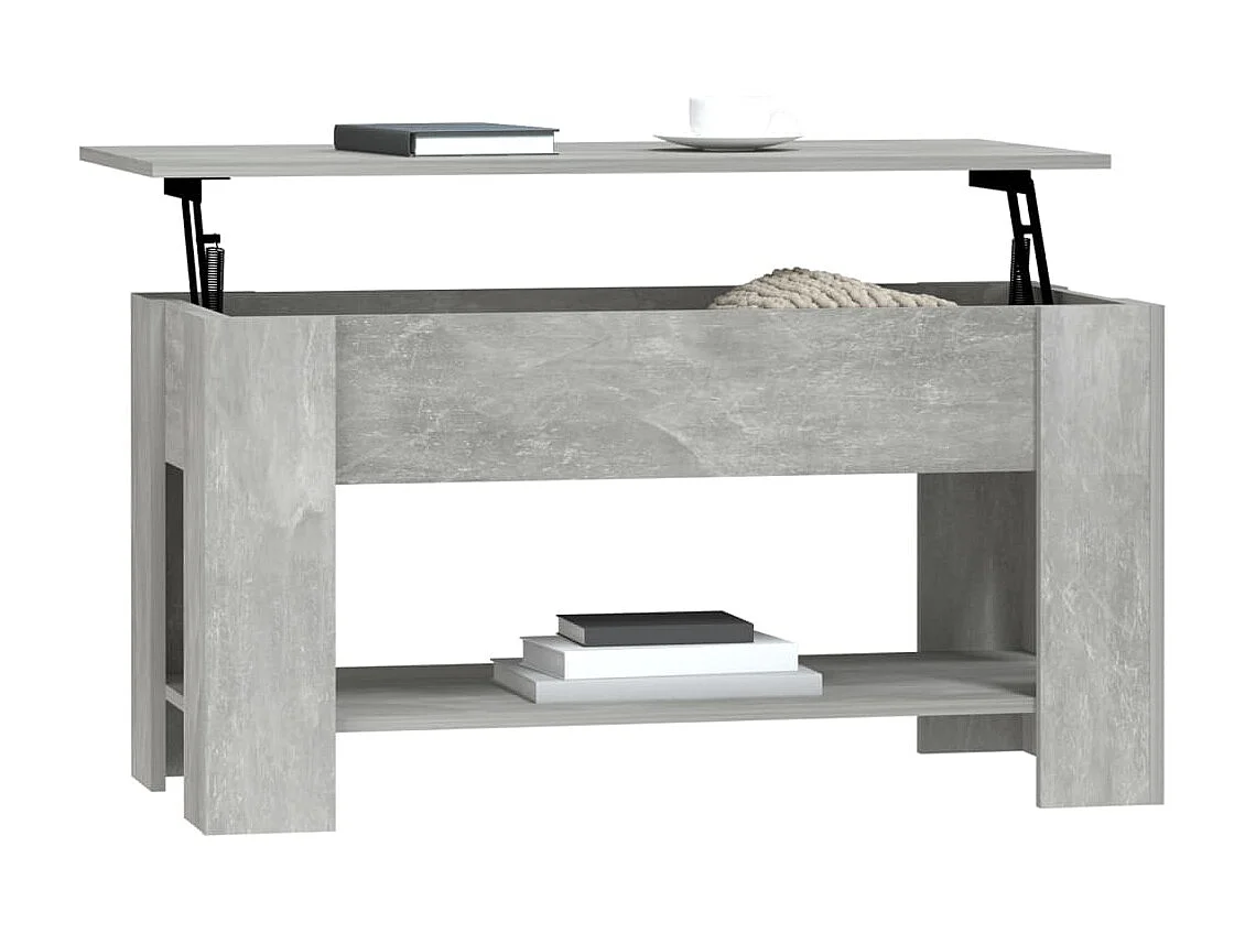 Table basse Gris béton 101x49x52 Bois d'ingénierie