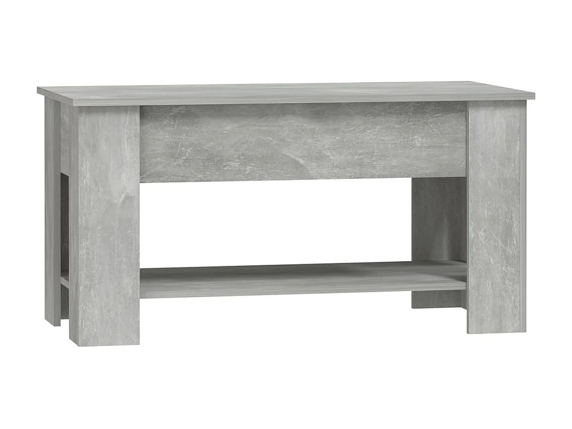 Table basse Gris béton 101x49x52 Bois d'ingénierie
