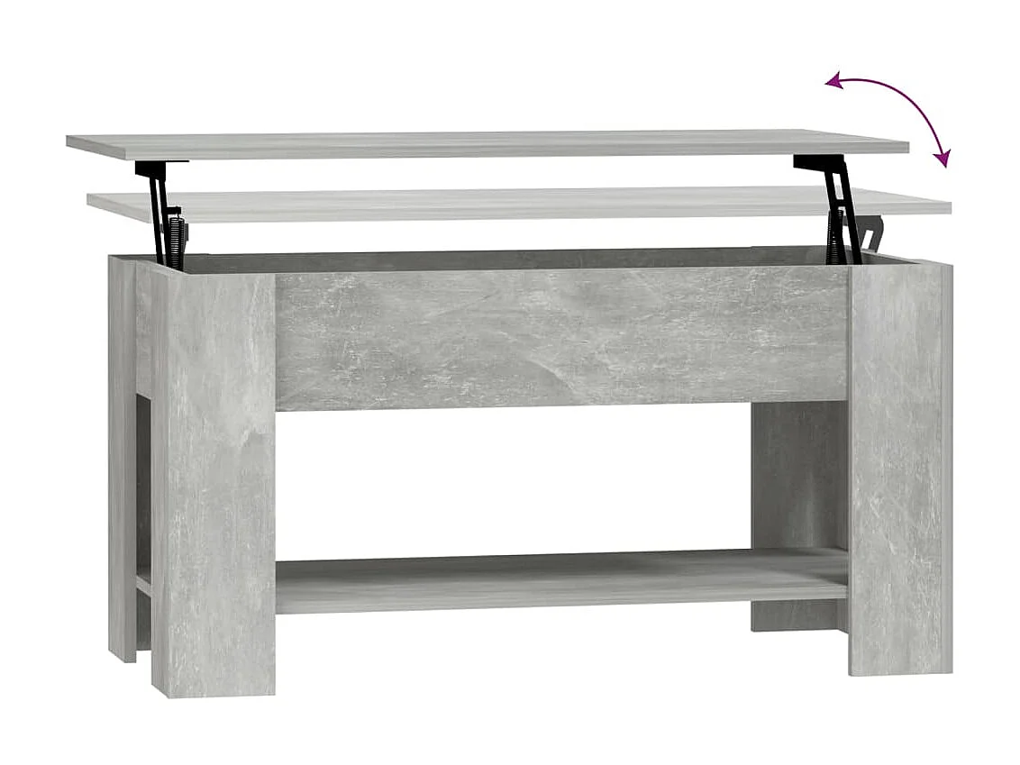 Table basse Gris béton 101x49x52 Bois d'ingénierie