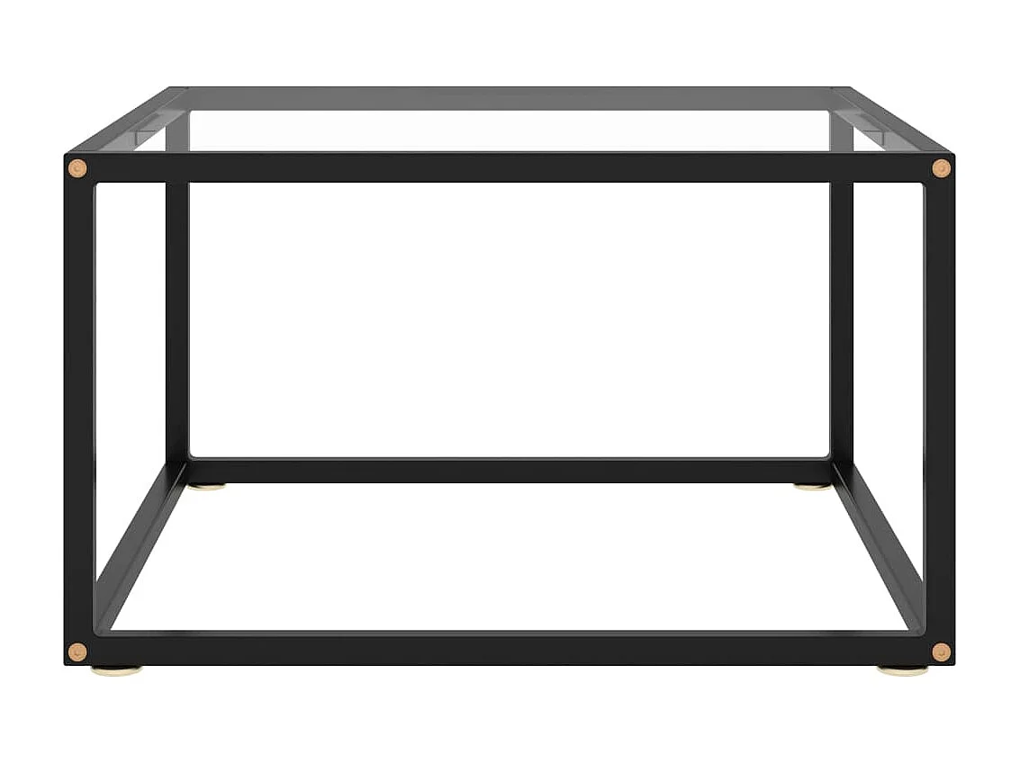 Table basse Noir avec verre trempé 60x60x35