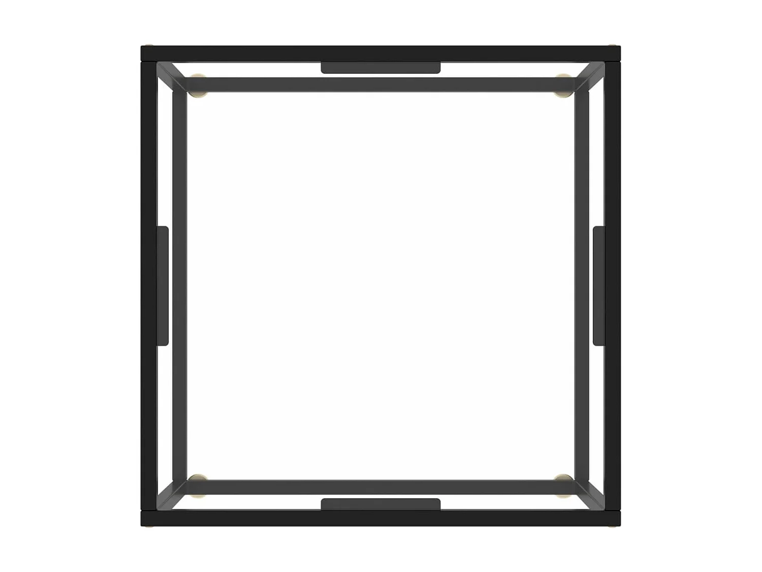 Table basse Noir avec verre trempé 60x60x35