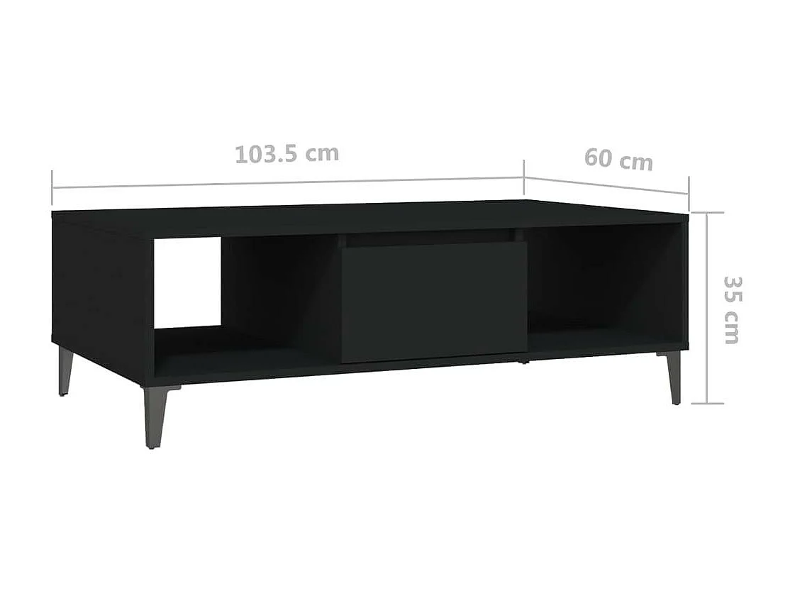 Table basse Noir 103,5x60x35