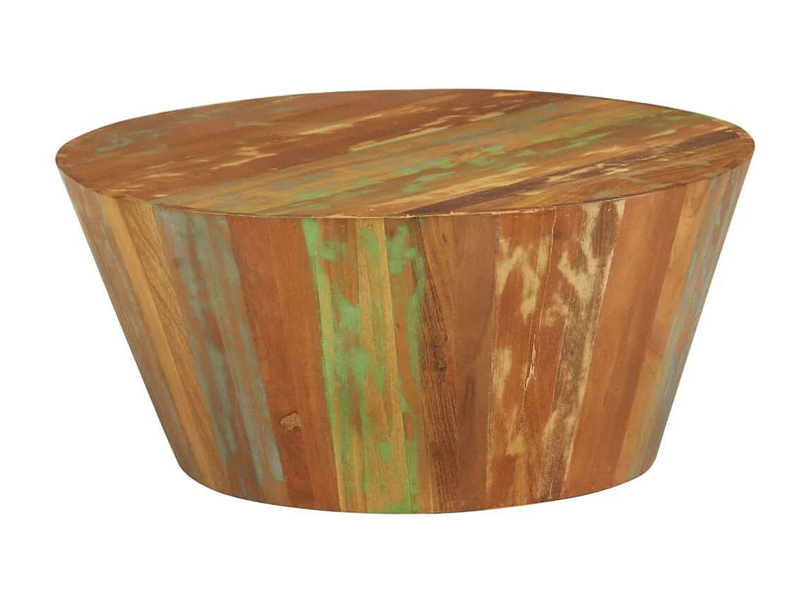 Table basse Ø65x31 Bois de récupération massif