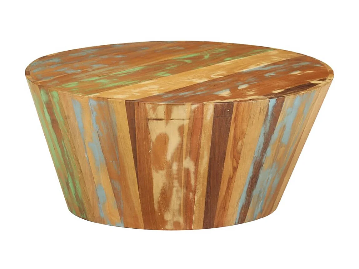 Table basse Ø65x31 Bois de récupération massif