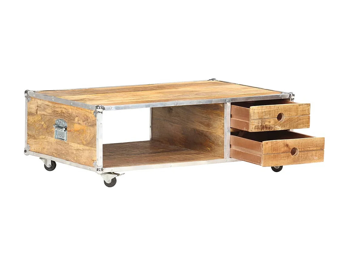 Table basse 89x59x33 Bois massif de manguier brut