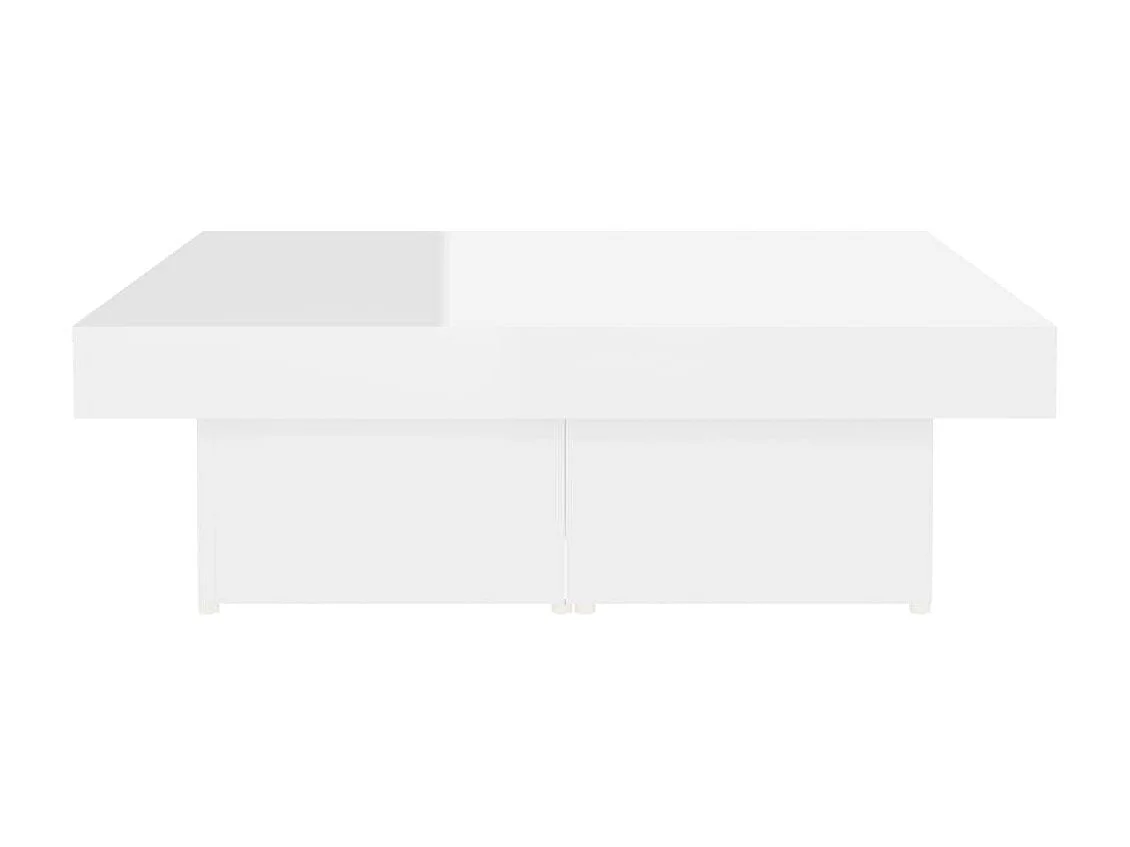 Table basse Blanc brillant 90x90x28