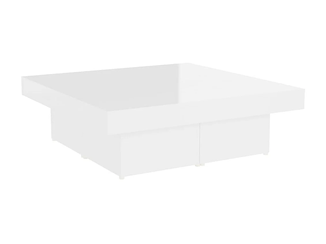 Table basse Blanc brillant 90x90x28