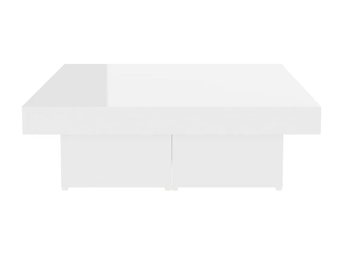 Table basse Blanc brillant 90x90x28