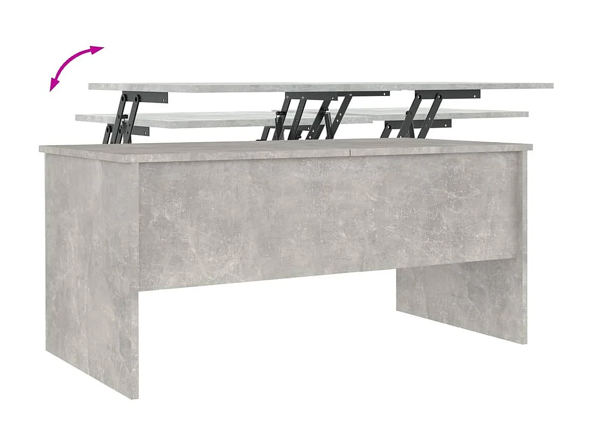 Table basse Gris béton 102x50,5x46,5 Bois d'ingénierie