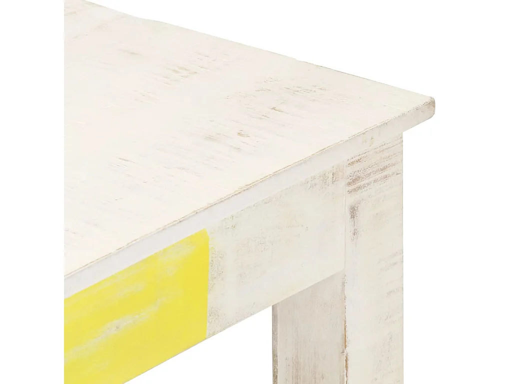 Table basse Blanc 110x60x45 Bois de manguier massif