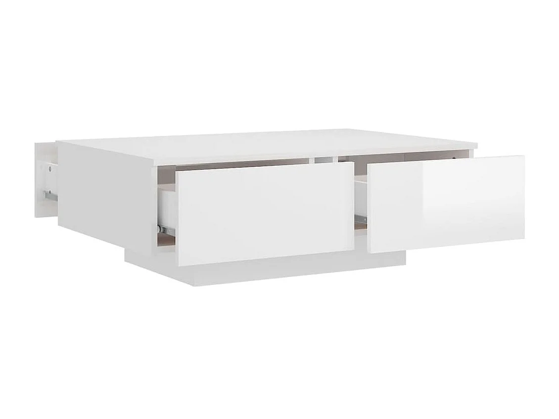 Table basse Blanc brillant 90x60x31 Leva