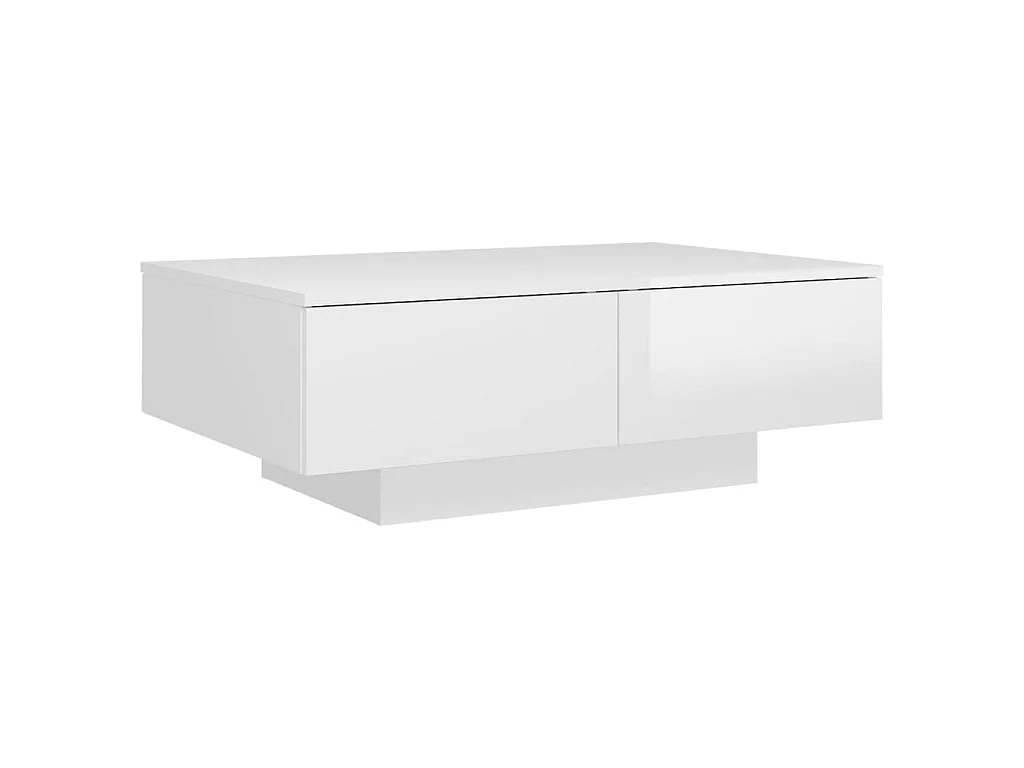 Table basse Blanc brillant 90x60x31 Leva