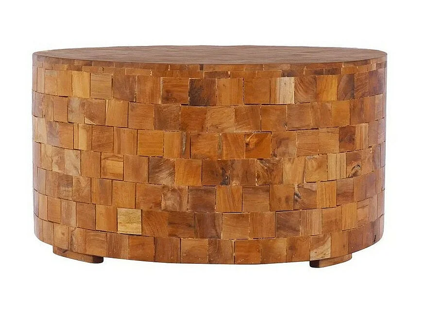 Table basse ronde bois massif clair Mundi D 60cm