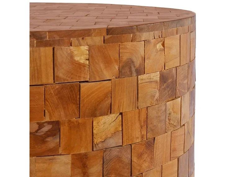 Table basse ronde bois massif clair Mundi D 60cm