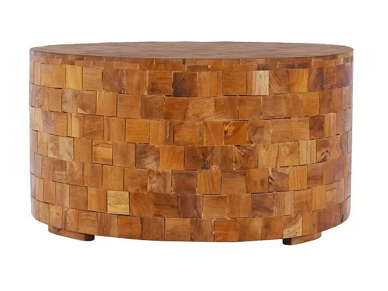Table basse ronde bois massif clair Mundi D 60cm