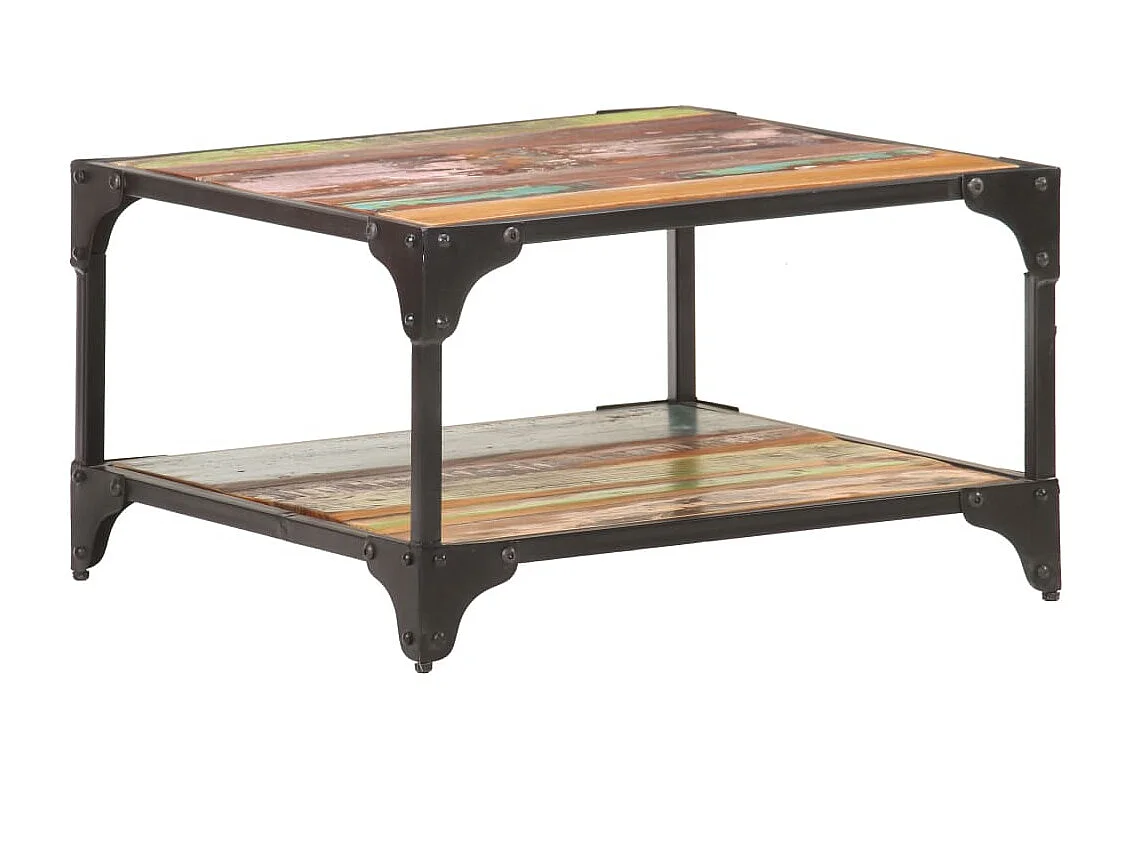 Table basse 60x60x35 Bois de récupération massif 2