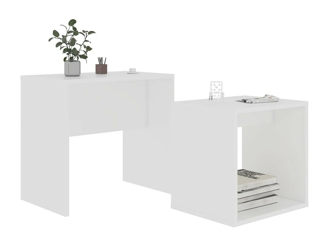 Ensemble de tables basses Blanc 48x30x45