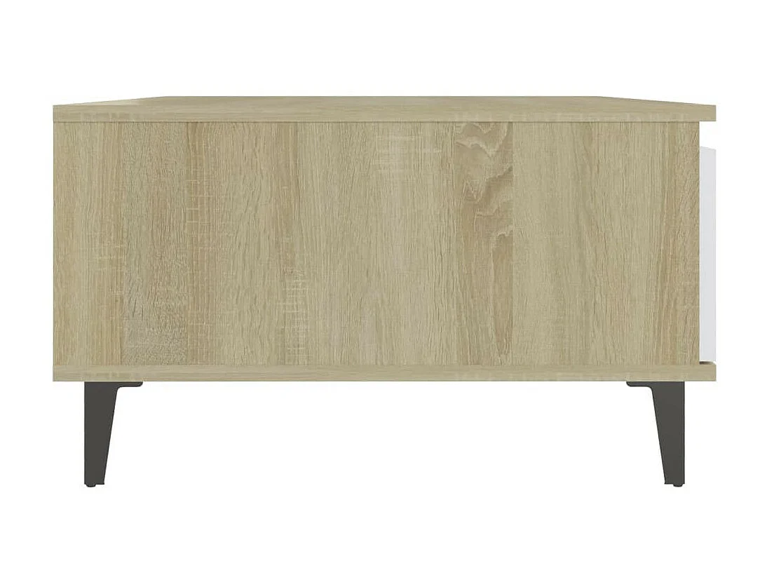 Table basse Blanc et chêne sonoma 90x60x35 2