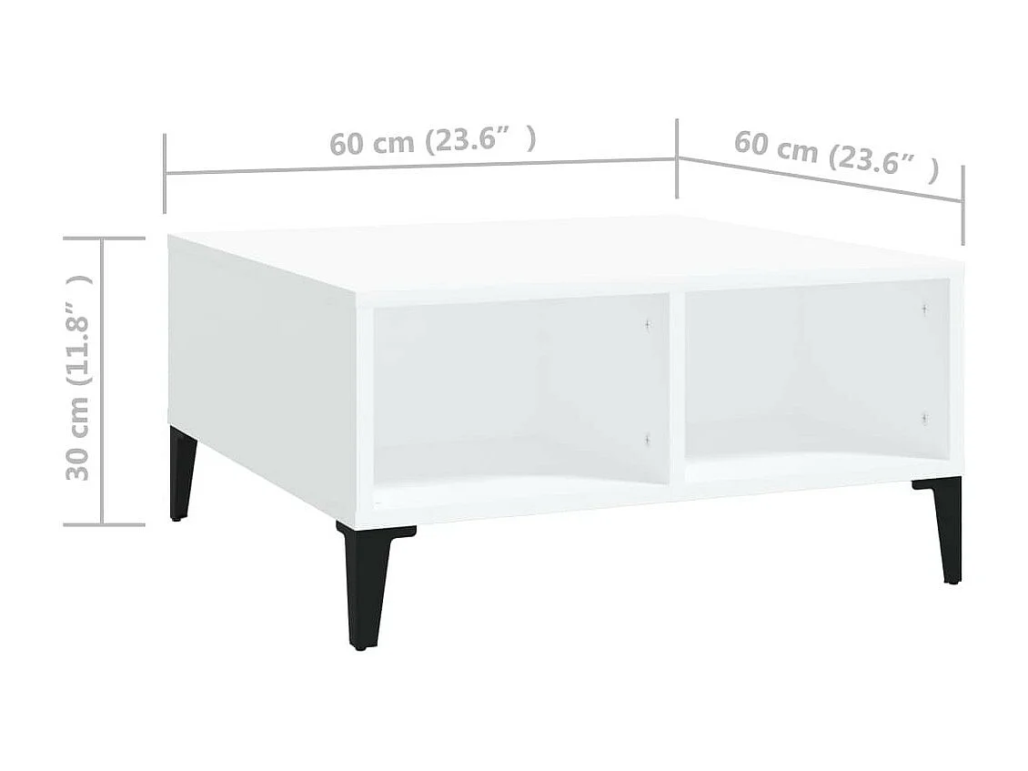 Table basse Blanc 60x60x30