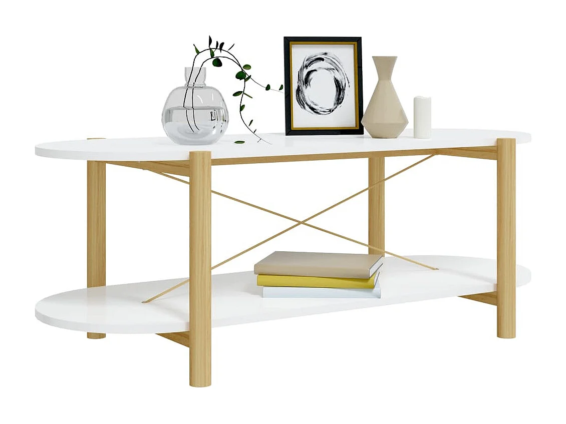 Table basse Blanc 110x48x40 Bois d'ingénierie