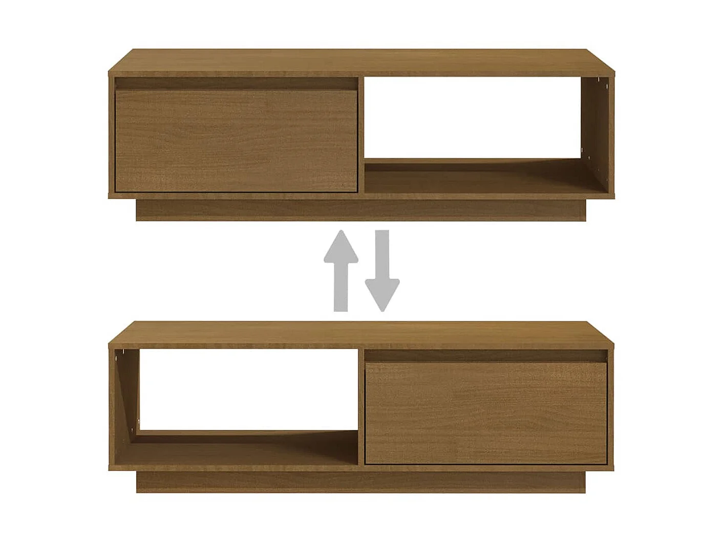 Table basse Marron miel 110x50x33,5 Bois de pin massif