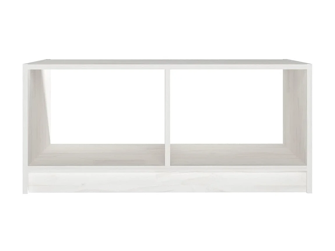 Table basse Blanc 75x50x33,5 Bois de pin massif