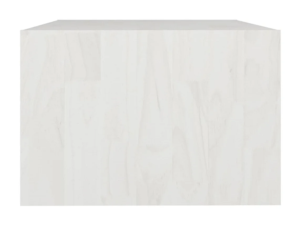 Table basse Blanc 75x50x33,5 Bois de pin massif