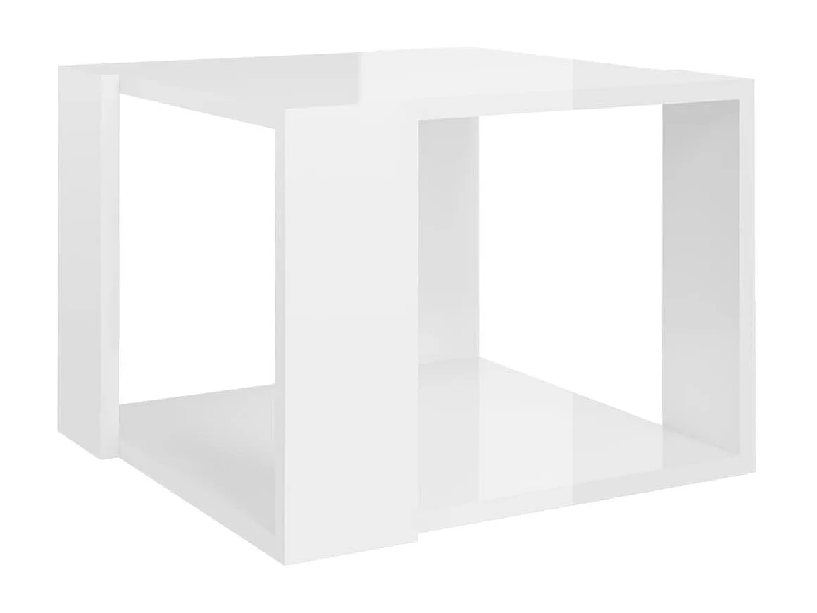 Table basse Blanc brillant 40x40x30