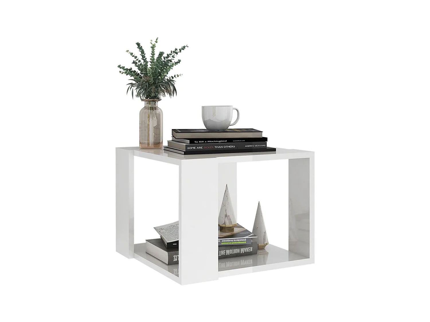 Table basse Blanc brillant 40x40x30
