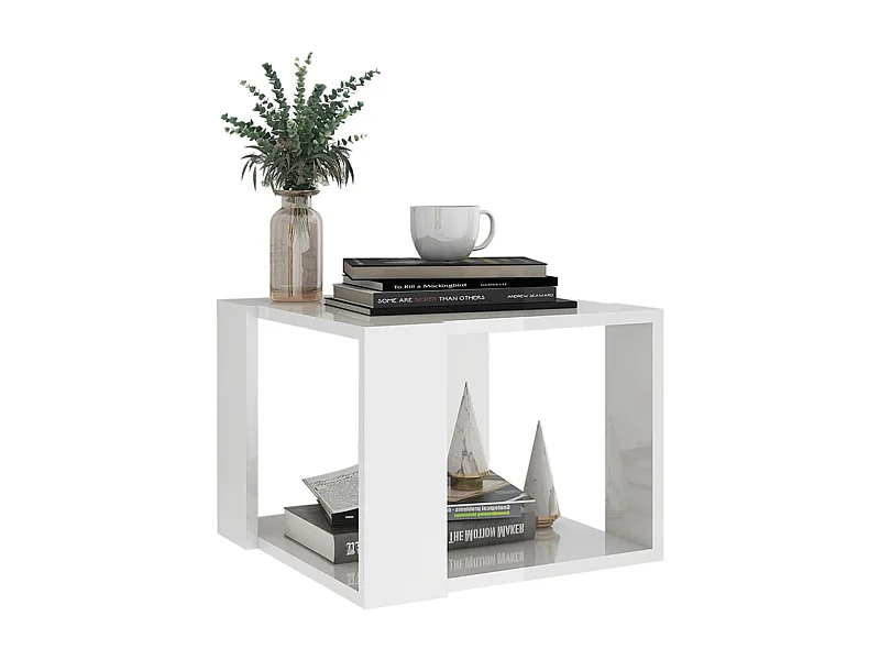 Table basse Blanc brillant 40x40x30