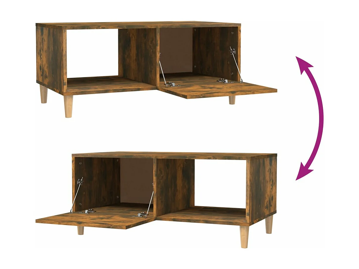 Table basse Chêne fumé 89,5x50x40 Bois d'ingénierie