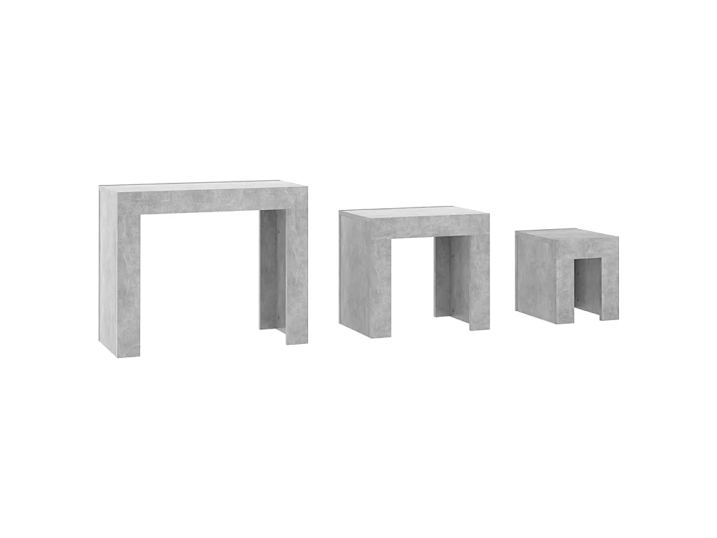 Tables basses gigognes 3 pcs Gris béton