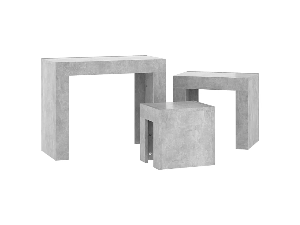 Tables basses gigognes 3 pcs Gris béton